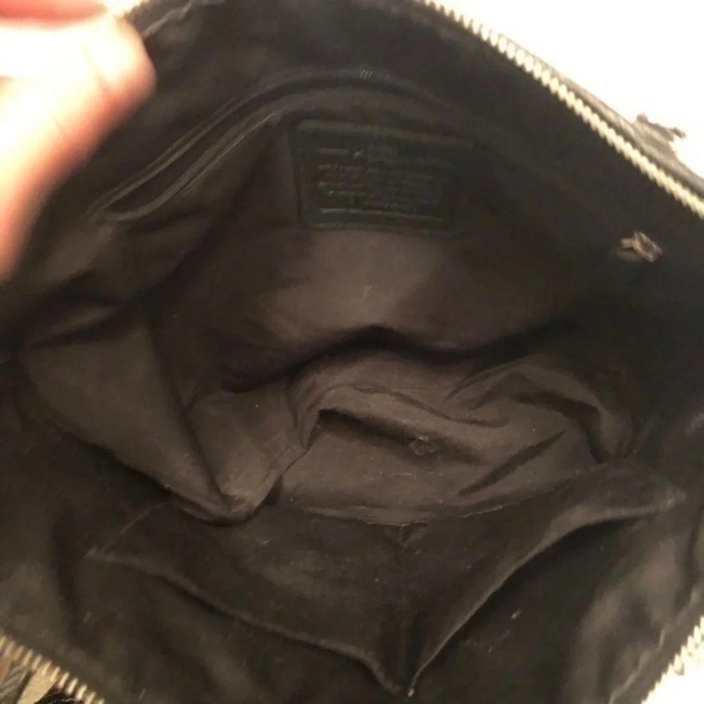 Coach Signature kelsey black gray zipper bag